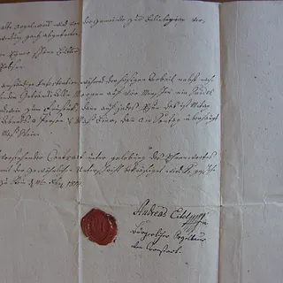 Unterschrift des Orgelbauers