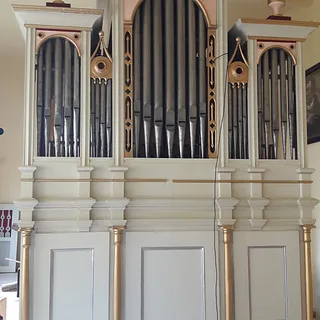 ORgel am neuen Standort im Betsaal ( Winterkirche in der Klosterkirche